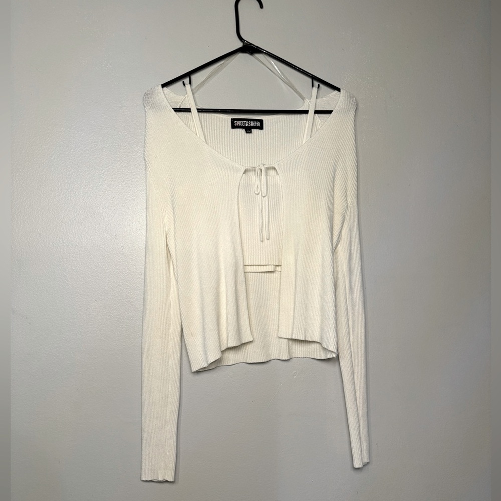 White Two piece Cami and Top 90s style tube top